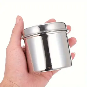 1 Pc Stainless Steel Alcohol Disinfection Cotton Storage Tank, Sealed Container for Food Inspection Samples, Clean Storage Tank for Kitchen Counters, Outdoor Seasoning Food Carrying Tank