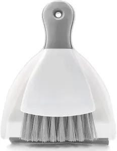 Dust pan Broom Brush Dustpan - Dustpan and Brush Set,Mini dust Pans with Brush,Dust Pan and Brush Set for Table, Key Board, Cat, Dog and Other Pets, Dust Pan Brush Nesting Tiny Cleaning Broom（Gray）