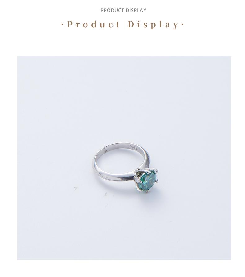 [Venus Jewelry] Synthetic Moissanite S925 Classic Six Prongs Ring Solitare Diamond Ring 2cct
