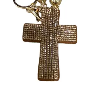 LGS Charms - Crosses/Angel Wings - Rhinestone Keychain Fashion Accessory with Tassel