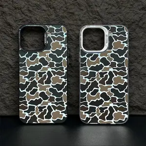 Vintage Camouflage Black Shockproof Phone Case For iPhone 17/7 8 X Xsmax 11 12 13 14 15 16promax Samsung S24 S23 S22 S24ultra S23ultra S22ultra