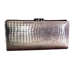 Women's Wallets - Stylish Crocodile PatternDesigning for Everyday Use - Silver Metallic Finish, RF protection