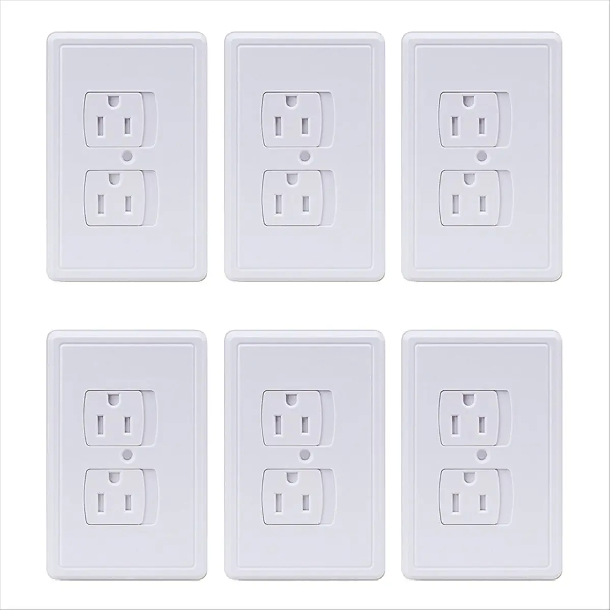 6-Pack Safety Self-Closing Outlet Covers, Wall Socket Plate Automatic Sliding Cap Cover for Child Proofing Outlets