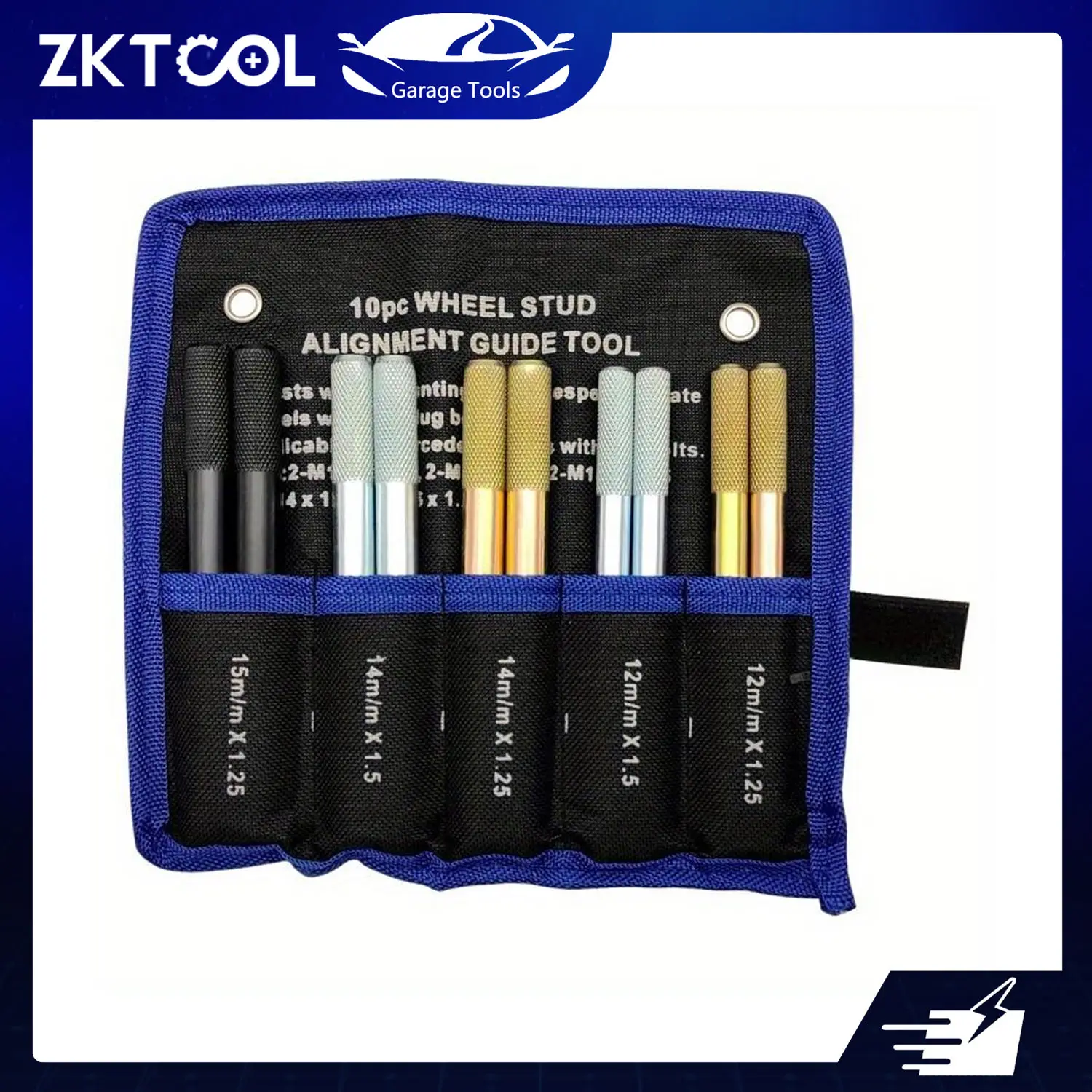 10PC Wheel Alignment Pin, Wheel Fixing BoltsBlack Wheel Hanger Alignment Pin Guide Tool, Wheel Lug Bolt Automotive Mechanic Tool, Tool for Changing Tires on Cars with Lug Bolts