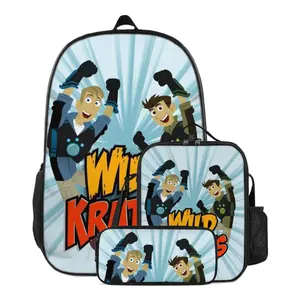 Large capacity Wild kratts backpacks Wild kratts toy women travel backpack 3 Piece Set Wild kratts gifts printed pattern laptop bag casual fashion backpack for men work bag