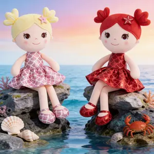 2pc Plush Doll Plush Fashions Dolls First Baby Dolls Baby Girl Gift For 0 To 6 Years Girls With  Purple Dress 12 inches