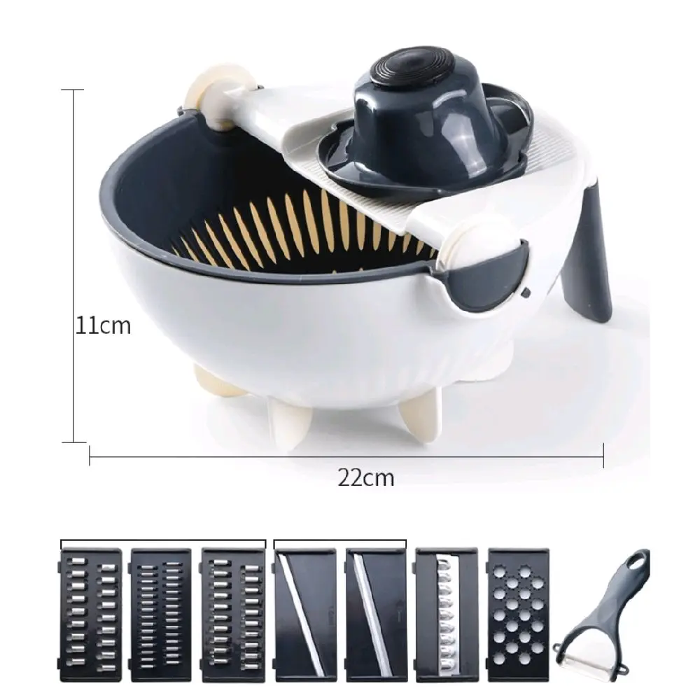 Handy 2-in-1 Kitchen Vegetable Cutter-Slicer with Strainer Basket, Essential Food Prep Kitchen Utensil Gadget