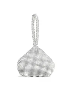 Rhinestone Decorated Handbag, Fashionable Solid Color Shoulder Bag for Women, Casual Trendy Versatile High-quality Daily Commuting Bag