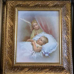 Angel de la Guardia 32in/36ft Echo in Wood Frame Religious Decorative Piece for Home