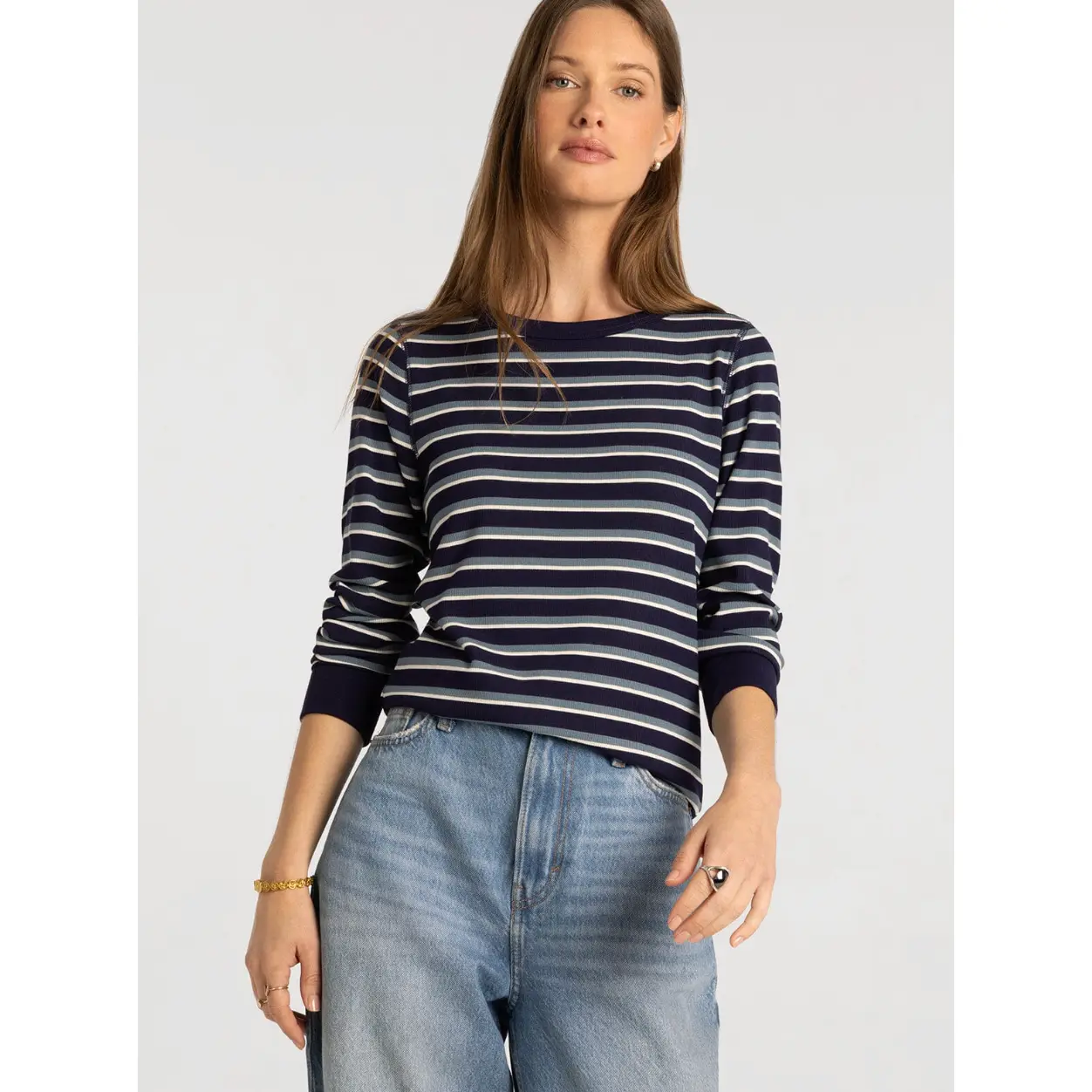 Thread & Supply : Stacey Top in Navy Stripe
