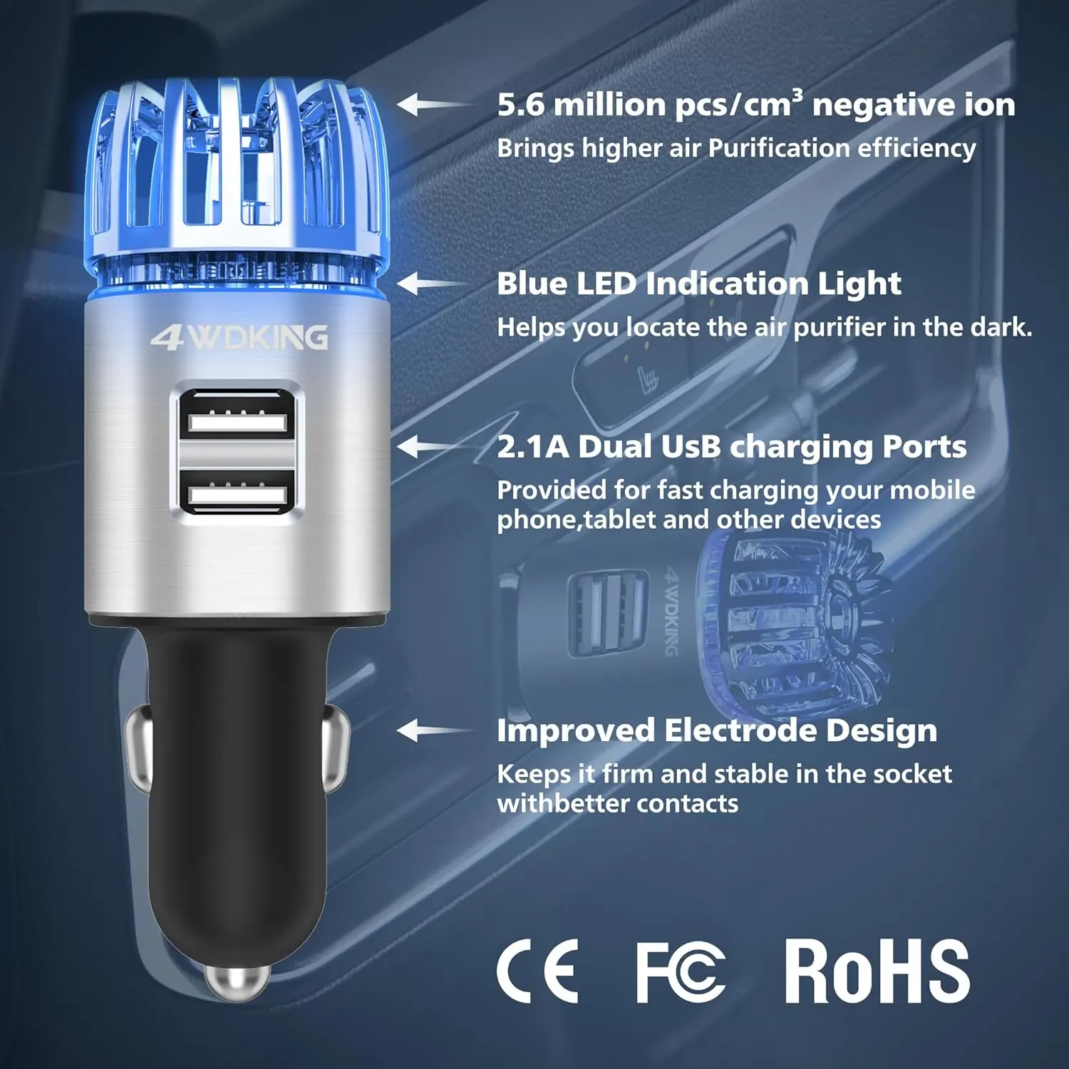 ionizer air purifier cigarette smoke Car Air Purifier Ionizer, 12V Plug-in Car Air Freshener Gadgets with Dual USB Charger Removes Cigarette Smoke, Pet and Food Odor, Ionic Ozone (Silver) ionizer air purifier cigarette smoke Car Air Purifier Ionizer, 12V Plug-in Car Air Freshener Gadgets with Dual USB Charger Removes Cigarette Smoke, Pet and Food Odor, Ionic Ozone (Silver)