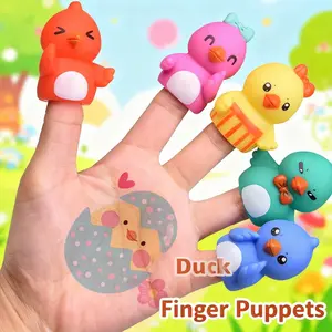 5-Piece Colorful Duck Finger Puppets Set, Soft Material with Expressive Faces, Storytelling, Aids Language Learning and Parent-Child Interaction, Perfect Birthday and Holiday Gifts for Boys and Girls