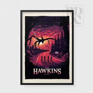 Stranger Things 'Visit Hawkins' Travel Poster - Travel Poster Art - Stranger Things Poster Print - Hawkins Indiana Travel Poster