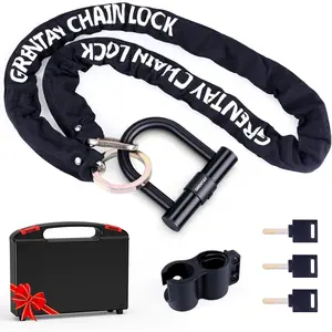 Bike Chain Lock, 5.25 Feet/160cm Anti Theft Bicycle Chain Lock 0.6inch/15mm Thick Cut Security Bike Locks with Keys for Bike, Motorcycles, Scooter,, Gate, Fence