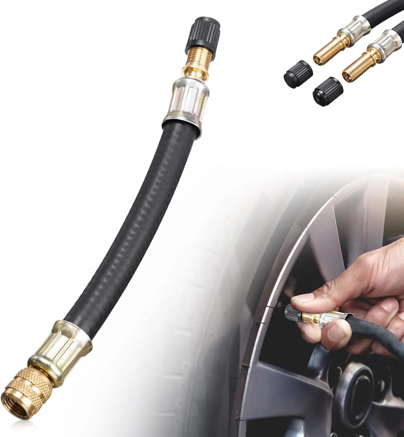 Universal Flexible Tire Valve Extenders 2026 New Tire Valve Extension for Cars Motorcycles RV Trucks Bikes & Scooters Easy Install Versatile Use