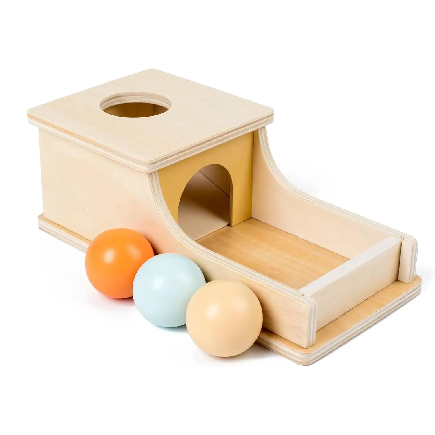 Mother Day Montessori Toys for Babies 6-12 Months Object Permanence Box Wooden Ball Drop Toy Play for 6 Month 1 2 3 Year Old Toddlers Infant Early Age Toy