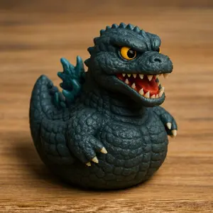 New Godzilla Rubber Duck Resin Ornament, Home Living Room Decor, Unique Collectible Sculpture, Perfect Gift Idea