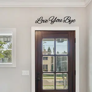 Love You Bye Wood Sign, Black，Above Door Topper Decor, Decorative Boho Wall Art for Window Wall Entryway, Express Love & Warmth, Family Housewarming Gift