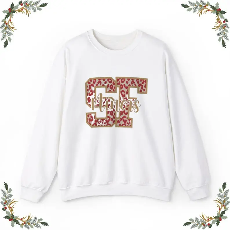 49ers Football Sweatshirt, American Football Shirt, San Francisco T-Shirt, 49ers Football Fan Sweater Flat Hoodie Tops Lightweight Loose Medium Cotton