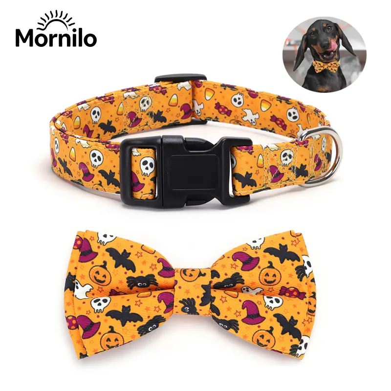 Fall Pumpkin Dog Collar, Adjustable Halloween Pumpkin Pet Collar for Small, Medium & Large Dogs, Cute Autumn Dog Accessories, Thanksgiving Pet Collar, Puppy Collar with Fall Plaid Design, Seasonal Pet Outfit, Viral Pet Products, Trending Dog Accessories