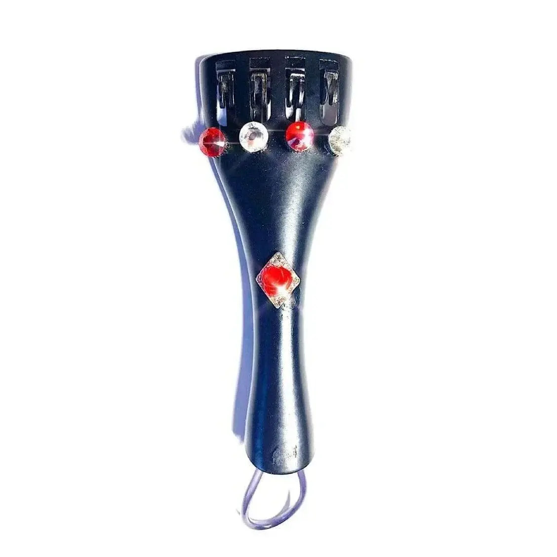Red Rose Crystalline Violin Tailpiece | Faux Crystal Fine Tuners