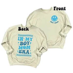 In My ERA Theme Boy mom Girl Mom crewneck  T-Shirt Sweaters Cotton Unisex cute shirts