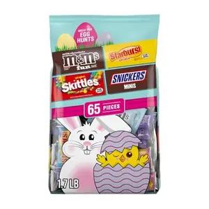 SKITTLES Original, SNICKERS, MILKY WAY & STARBURST Chocolate and Fruity Easter Candy for Easter Baskets and Eggs, 27.27 Ounce Bag