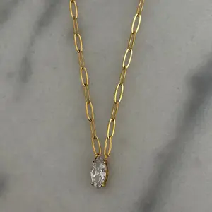 Gold + Diamond Pendant Necklace