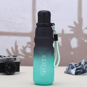 High Aesthetic Gradient Plastic Cup with Handle, Outdoor Sports Hiking Cycling Water Bottle, Large Capacity Space Cup
