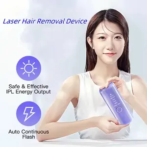 Painless IPL Laser Hair Removal Device 3 in 1 Home Hair Removal Machine Electrolysis Permanent Hair Removal Device for Men and Women Face and Body Hair Removal (Purple) LED Digital Display nearly painless