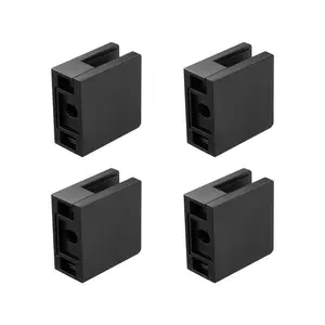 VEVOR Glass Clamp, 40 PCS Square Glass Railing Bracket for 0.31 "-0.47 " Tempered Glass, 304 Stainless Steel Glass Mounting Clamp, Glass Shelf Bracket for Balcony, Garden, Deck, Stair, Black