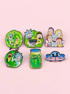 6pcs/set Cartoon Movie Pins , Unisex Fashion Accessories, Casual Outerwear Decorations, Perfect Gift Idea for Friends, Metal Pin, Badge
