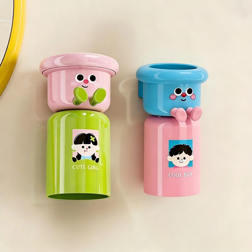 Toothbrush Holder — Featuring Magnetic,Inverted Rinse Cups | No-Drill,Wall-Mounted Bathroom Organizer for Toiletries | An Essential Storage Solution for Homes & Dorms | The Perfect Back-to-School Gift