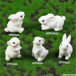 20pcs   Cute Mini Resin Rabbit Decoration, Miniature Landscape DIY Craft, Desktop Ornament for Home Living Room Bedroom, Room Decor, Home Decor