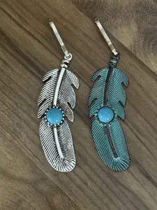 Metal Feather Purse Charm