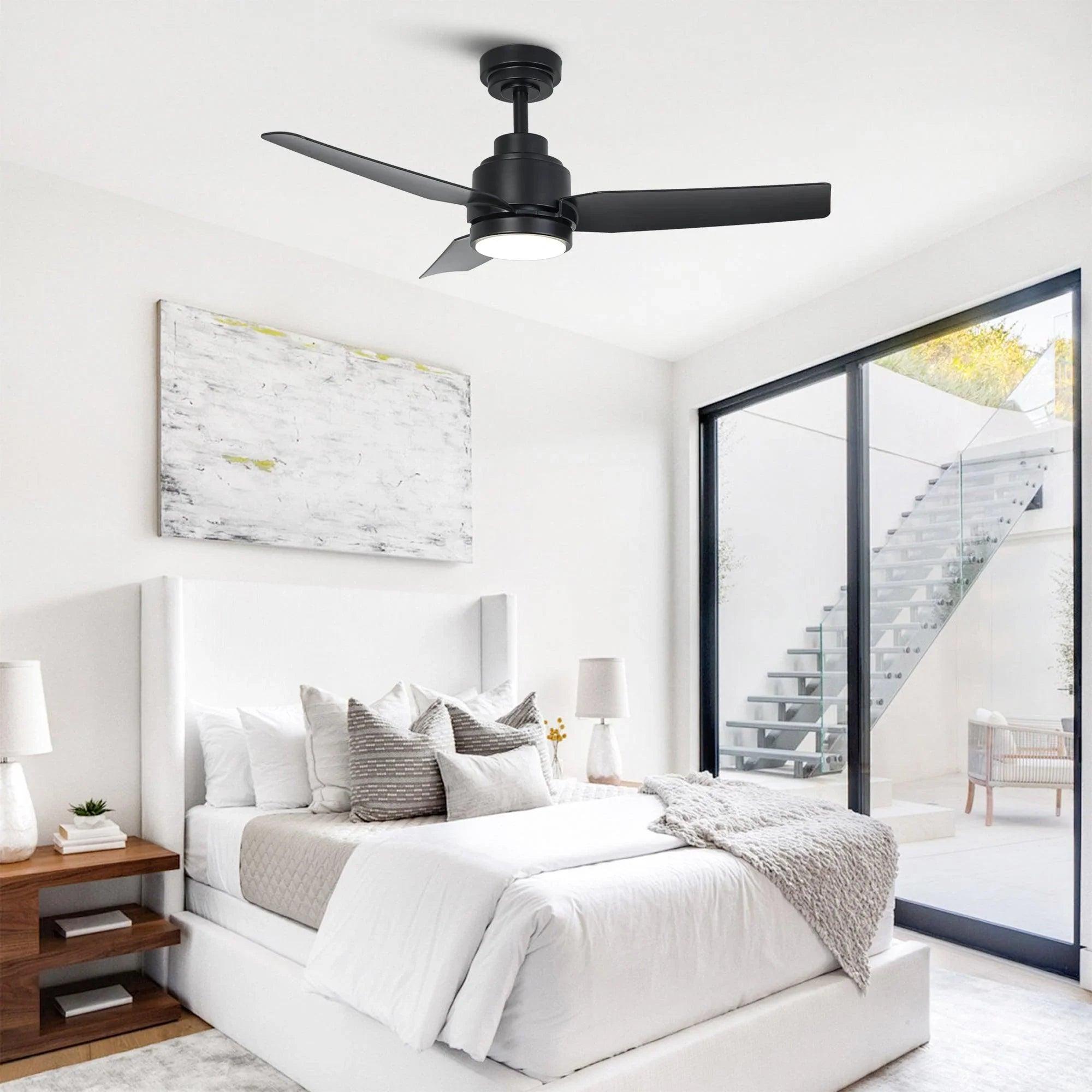 Vaczon 42" DC Motor Ceiling Fan | Modern Downrod Mount, Dimmable LED Light & Remote, Quiet 6-Speed Vaczon 42" DC Motor Ceiling Fan | Modern Downrod Mount, Dimmable LED Light & Remote, Quiet 6-Speed