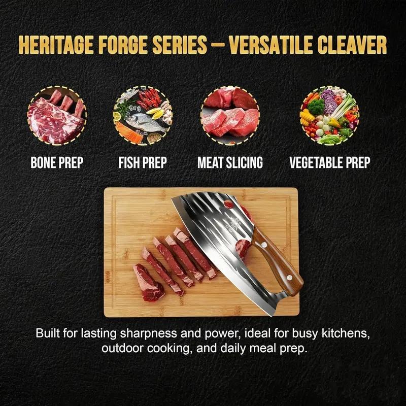 Kitchen Meat Cutting Knife Set, Ideal for Meat Cutting, Deboning, Trimming Chicken Breasts and Slicing. Hand-forged butcher knife with labor-saving & wrist-protecting design, lightweight, perfect for home kitchen and BBQ use-MM1