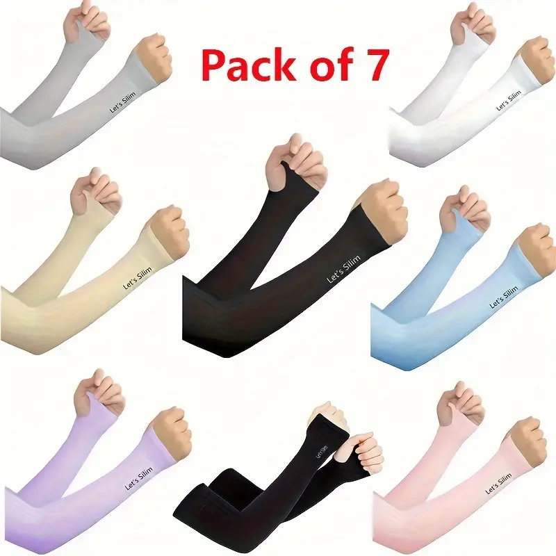 Athletic Cooling Arm Sleeves with Universal Anti-Sweat, Sporty, Sweat Control Sports Wristbands - Mixed Colors, Woven Nylon, 1 Size, for Summer Outdoor Sports & Daily Use