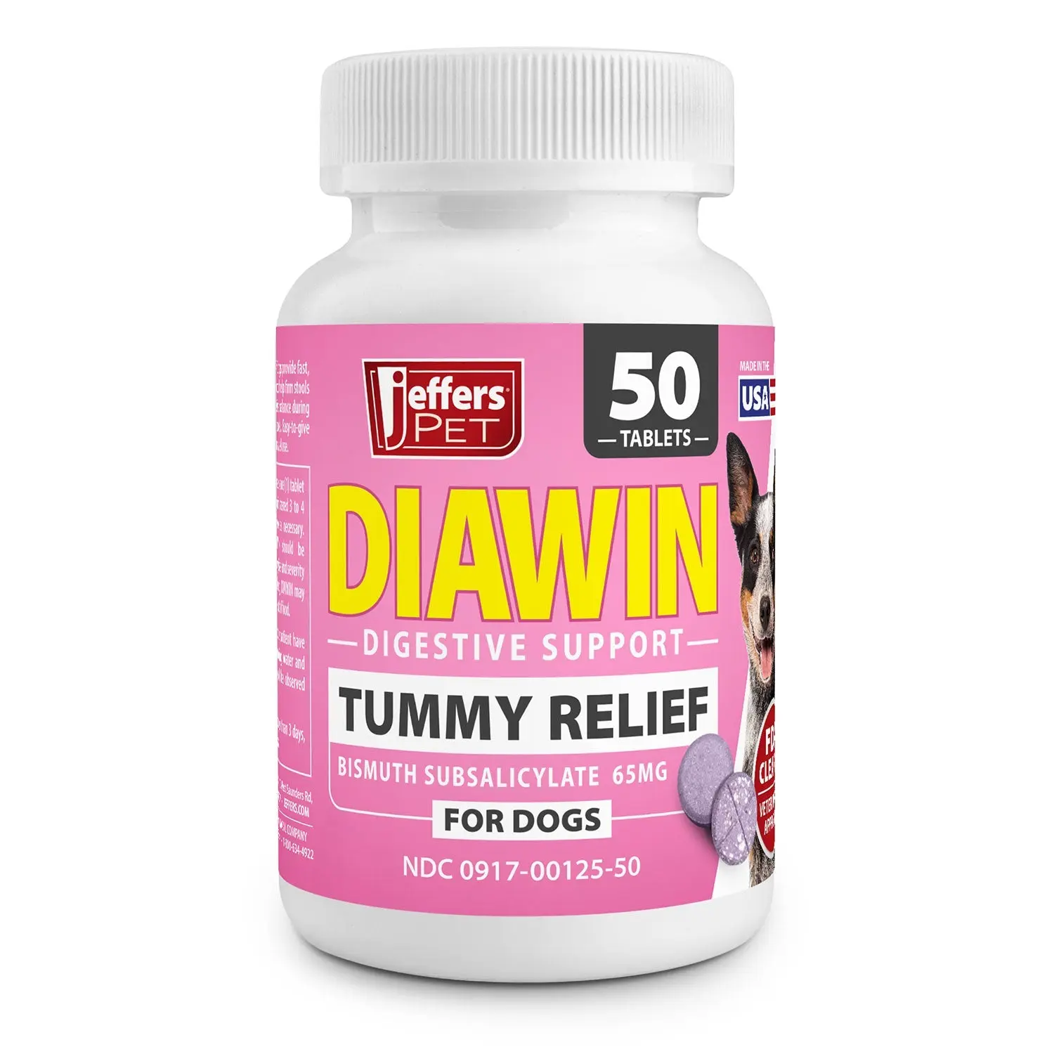 Jeffers Diawin Digestive Support for Dogs – Bismuth Tummy Relief for Diarrhea