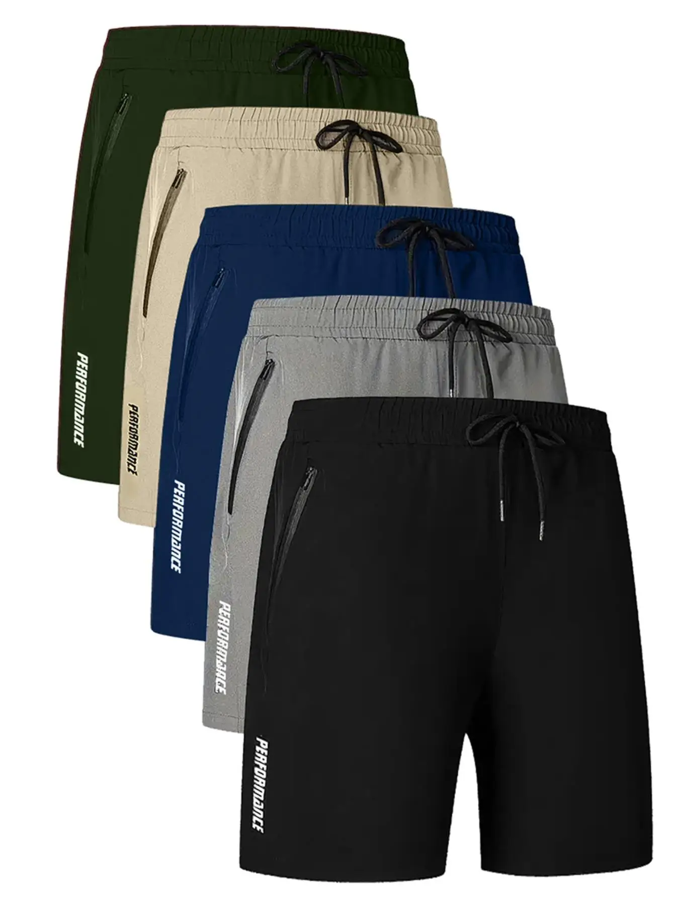 Men's Letter Print Drawstring Waist Track Shorts, Casual Zipper Pocket Shorts for Summer Streetwear, Back-to-School Clothing, Shorts for Men, Breathab