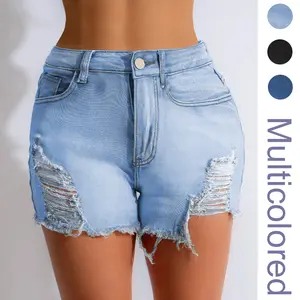 Springtok Women's Fashionable Denim Shorts Summer High Waisted Dressy Irregular Short Jeans Party Casual Beach Pants Flare Jeans With Comfort