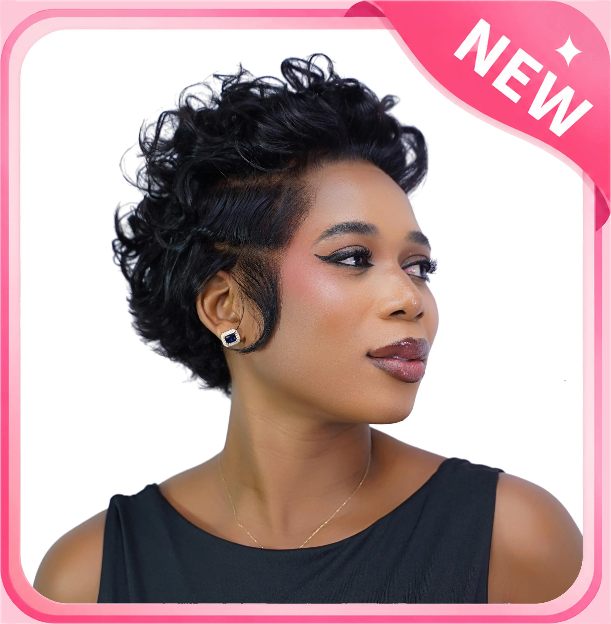【 New In 】Dultev 013 HD Human Hair Lace Front Wig, 13x6 Glueless Pixie Curly Layered Wig for Women, 180% Density Soft Fluffy Luxury Curly Hair, Supports Ponytail Hairstyle | New In #tiktokshopsummersale