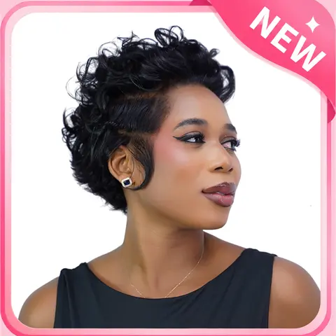 【 New In 】Dultev 013 HD Human Hair Lace Front Wig, 13x6 Glueless Pixie Curly Layered Wig for Women, 180% Density Soft Fluffy Luxury Curly Hair, Supports Ponytail Hairstyle | New In #TikTokShopBackToSchool