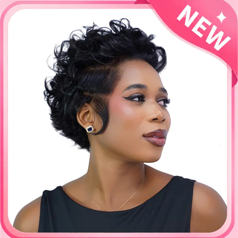【 New In 】Dultev 013 HD Human Hair Lace Front Wig, 13x6 Glueless Pixie Curly Layered Wig for Women, 180% Density Soft Fluffy Luxury Curly Hair, Supports Ponytail Hairstyle | New In #TikTokShopBackToSchool