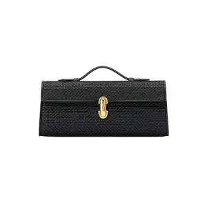Slim Symmetry Pochette - Black Raffia