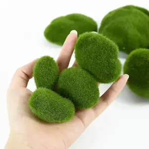 10pcs Artificial Moss Stones, Fake Plants for Home Garden Decor, Pot Decoration, Craft Making, Model Number42-20