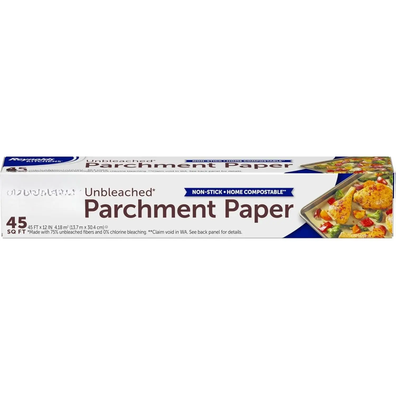 Reynolds Kitchens Unbleached Parchment Paper Roll, Non Stick Parchment Paper for Cooking and Baking, Oven Safe up to 425 Degrees, Chlorine-Free, 45 Feet x 12 Inches, 45 Total Sq. Ft.
