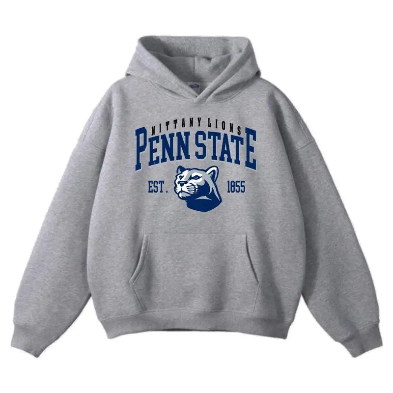 Vintage Blue & Grey Nittany Spirit Hoodie, Retro College Team-Inspired Sweatshirt, Game Day Unisex Pullover