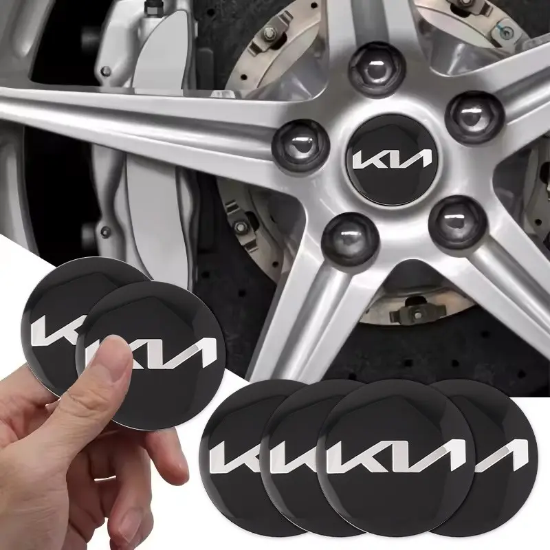 4pcs 56mm Car Wheel HUB Center Cap Emblem Badge Stickers, Fits Kia Rio 2 3 K3 K5 Ceed Sportage Picanto Sorento Soul, Automotive Accessories Automobile Decals, Adhesive Decals, Car Vehicle Decoration, Decals For Vehicles, Sticker For Cars