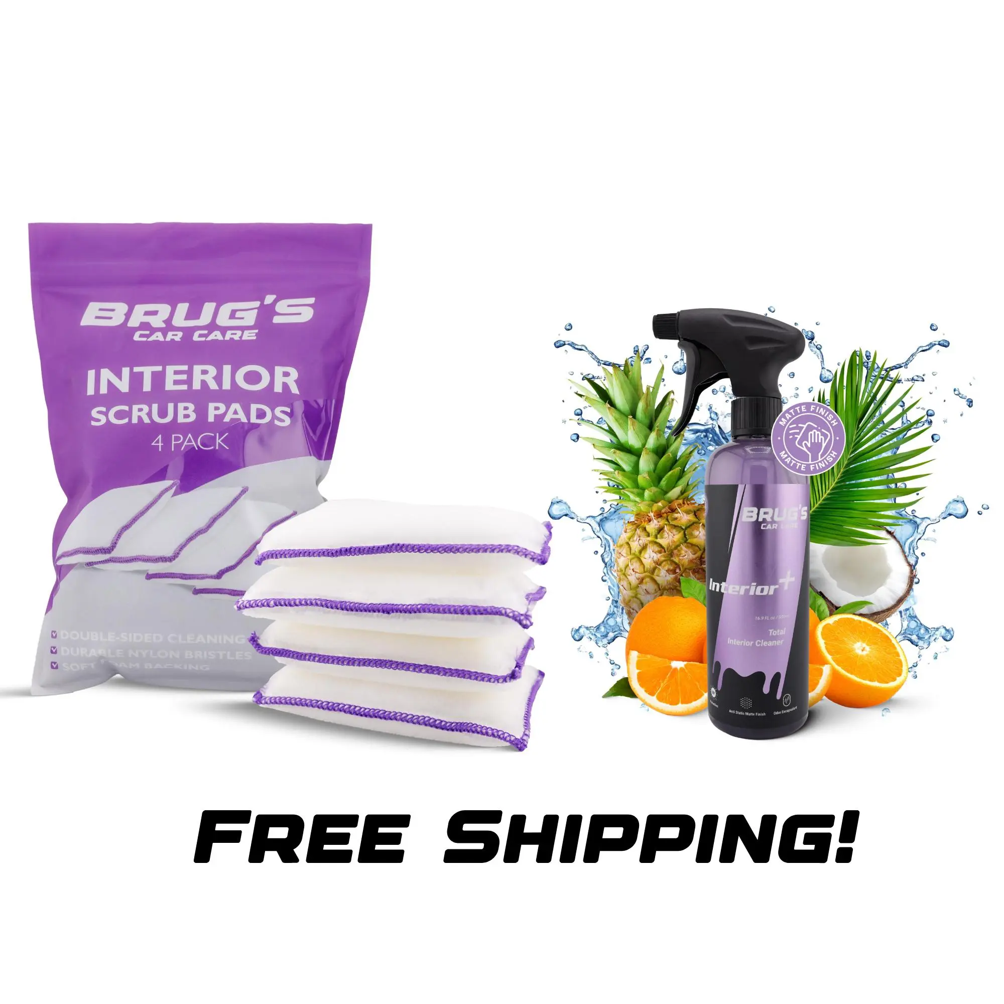 Brug's Interior Bundle – Car Interior Cleaner Kit, Reset & Restore Factory Finish | Interior Detailer for Cars, Trucks & SUVs | Seats, Carpet, Dashboard